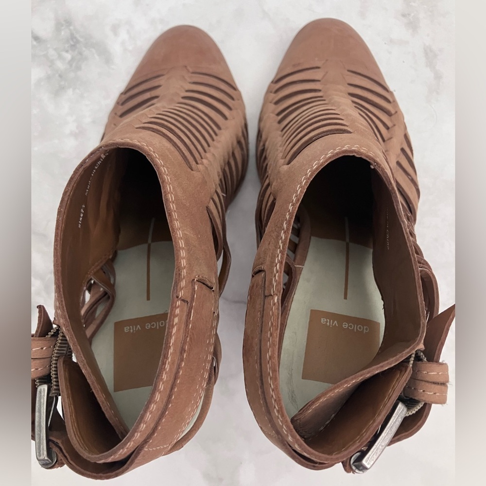 DOLCI VITA Tan Heeled Bootie Sandals Size 7.5 - Picture 5 of 8